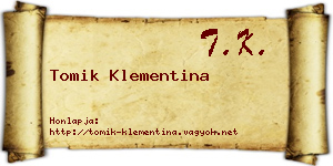 Tomik Klementina névjegykártya